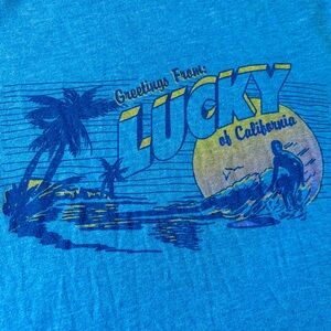 Lucky of California Blue Surfer Graphic Tee